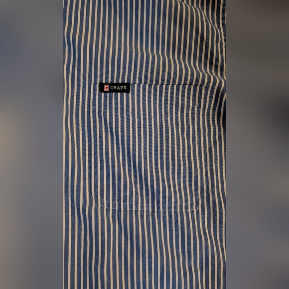 Chaps Casual Blue and White Button Down Shirt - Picture 3 of 6